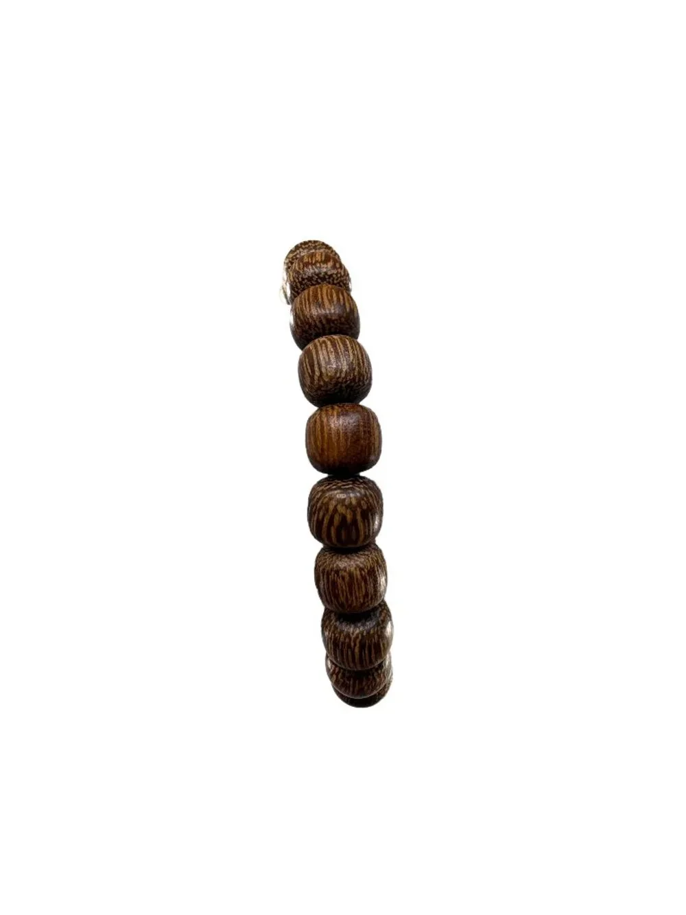 Natural Dark Agarwood 8mm Drum Beads Bracelet Gemstone Accent Aloeswood 8.8g